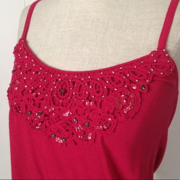 Express Tops - Express Beaded Blouson Tank